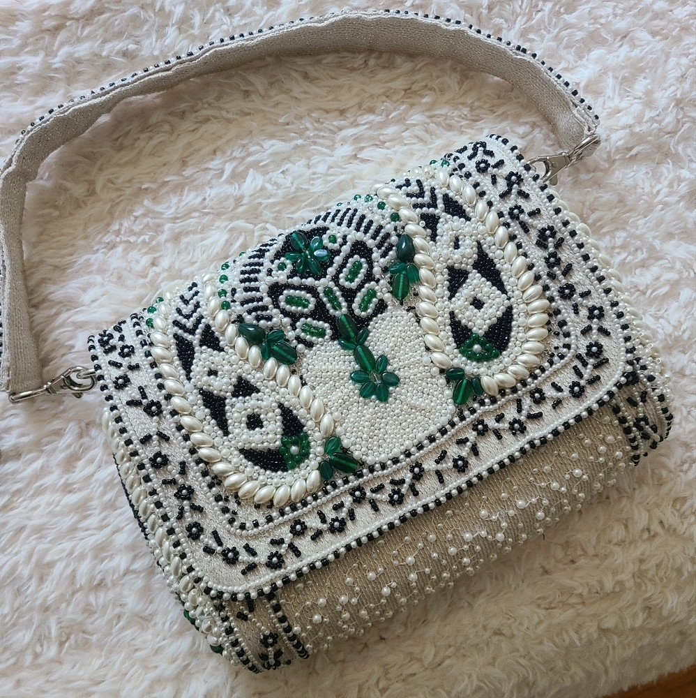 America&Beyond Beaded Shoulder Bag